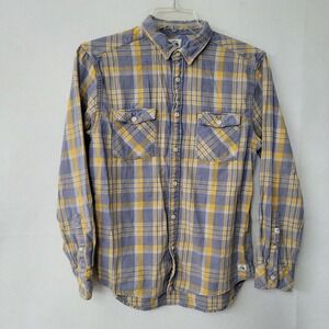 Quiksilver Modern Fit Mens Medium Plaid Flannel Shirt Long Sleeve Button Up‎